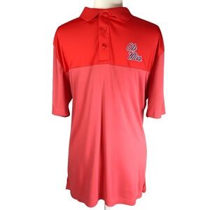 Colosseum Ole Miss Rebels Polo Shirt Red Athletic Fan Gear Size XL